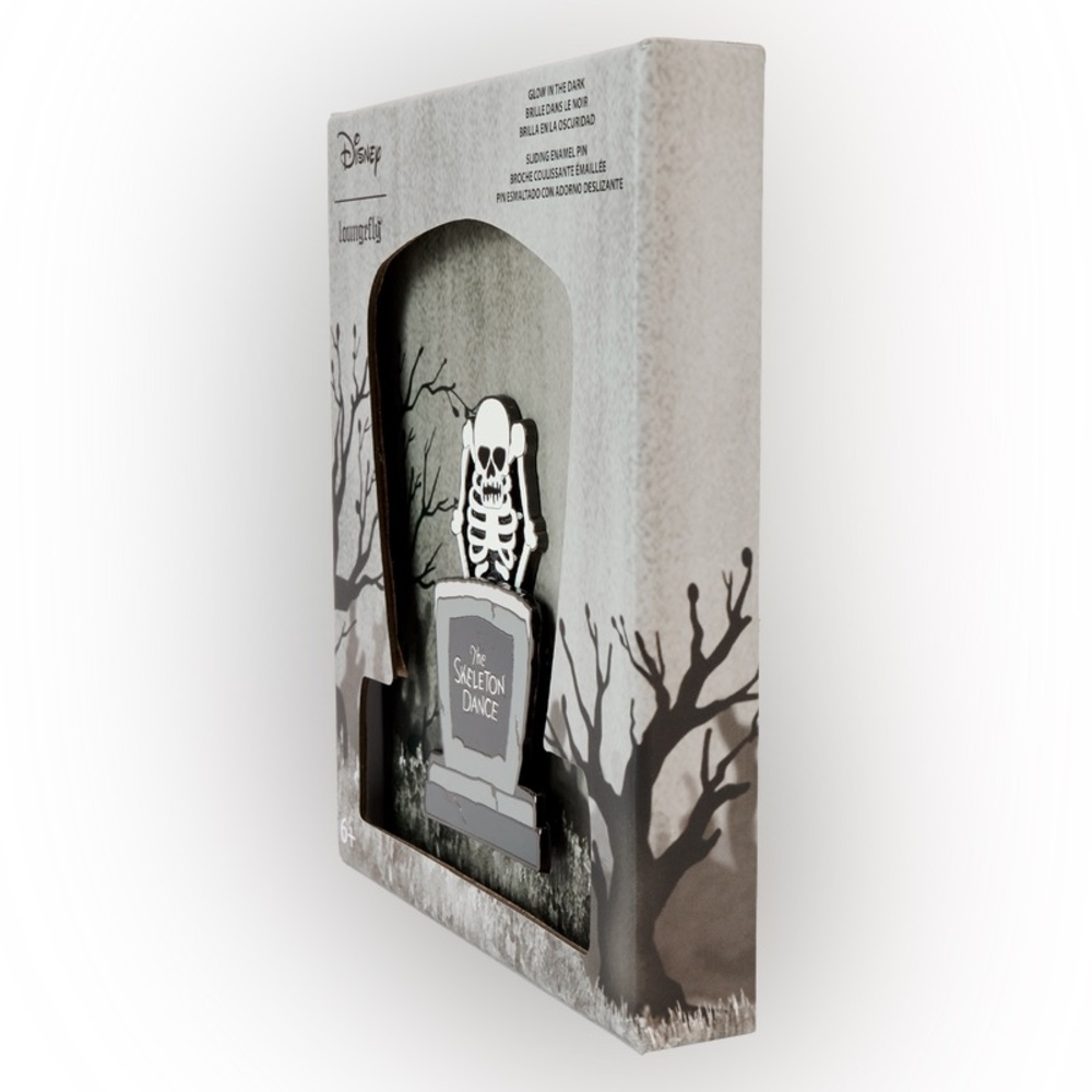 Disney The Skeleton Dance 95th Anniversary Glow 3" Collector Box Sliding Pin - Picture 3 of 10